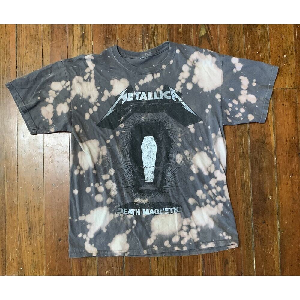 HANDMADE VTG Metallica Tie Dye Bleach Merch '09 Magnetic Tour Shirt Tee Concert